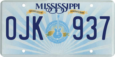 MS license plate OJK937
