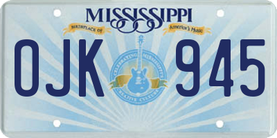 MS license plate OJK945