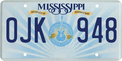 MS license plate OJK948