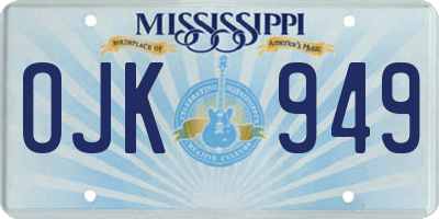 MS license plate OJK949