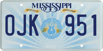 MS license plate OJK951