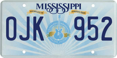 MS license plate OJK952