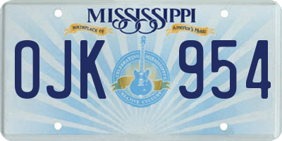 MS license plate OJK954