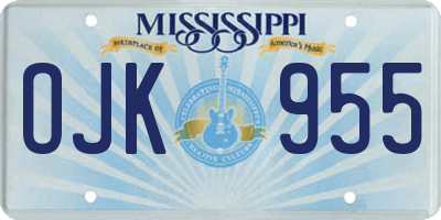 MS license plate OJK955
