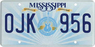 MS license plate OJK956