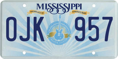 MS license plate OJK957