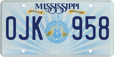 MS license plate OJK958