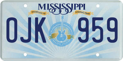 MS license plate OJK959