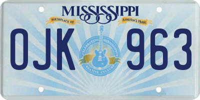 MS license plate OJK963