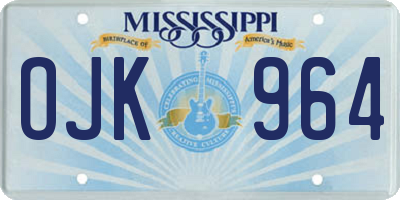 MS license plate OJK964