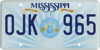 MS license plate OJK965
