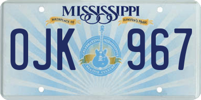 MS license plate OJK967