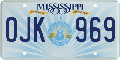 MS license plate OJK969