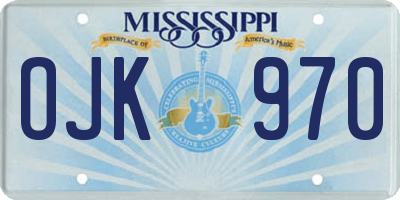 MS license plate OJK970