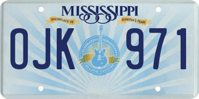 MS license plate OJK971