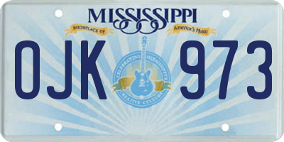 MS license plate OJK973