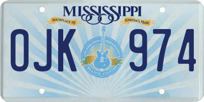 MS license plate OJK974