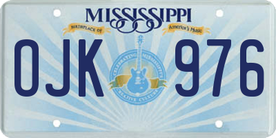 MS license plate OJK976