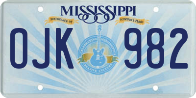 MS license plate OJK982