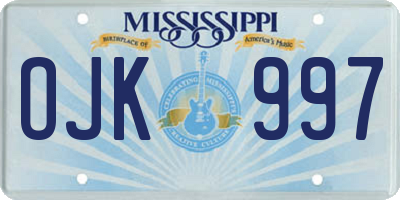 MS license plate OJK997
