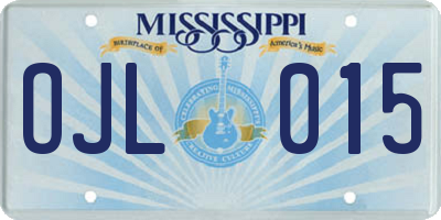MS license plate OJL015