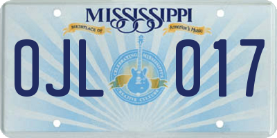 MS license plate OJL017