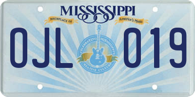 MS license plate OJL019