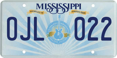 MS license plate OJL022