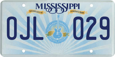 MS license plate OJL029