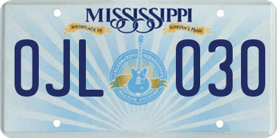 MS license plate OJL030