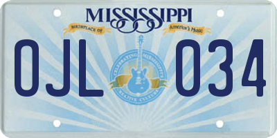 MS license plate OJL034