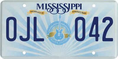 MS license plate OJL042