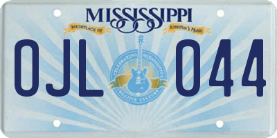 MS license plate OJL044