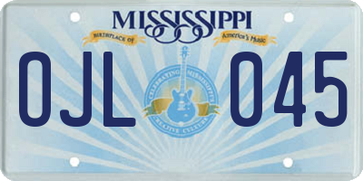 MS license plate OJL045
