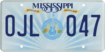 MS license plate OJL047