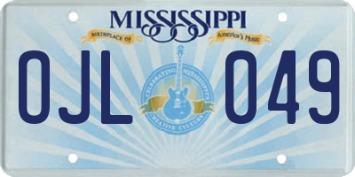 MS license plate OJL049