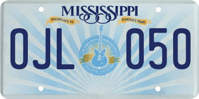 MS license plate OJL050