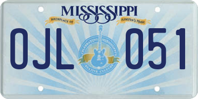 MS license plate OJL051