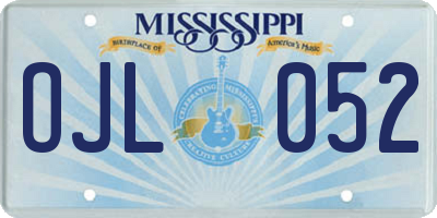 MS license plate OJL052