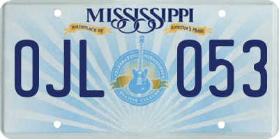 MS license plate OJL053