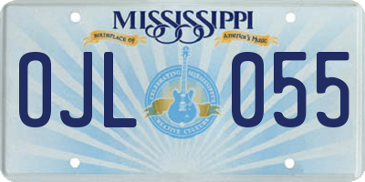 MS license plate OJL055