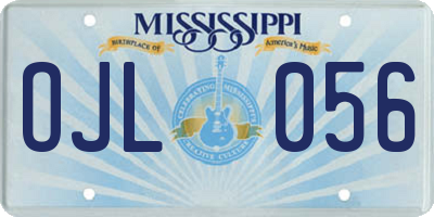 MS license plate OJL056