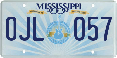 MS license plate OJL057