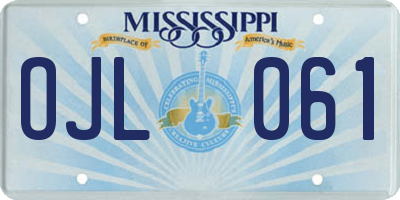 MS license plate OJL061