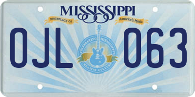 MS license plate OJL063