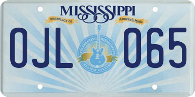 MS license plate OJL065
