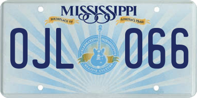 MS license plate OJL066