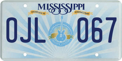 MS license plate OJL067