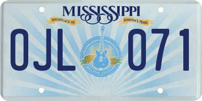 MS license plate OJL071