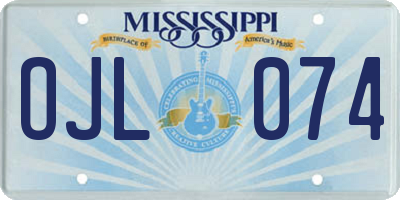 MS license plate OJL074